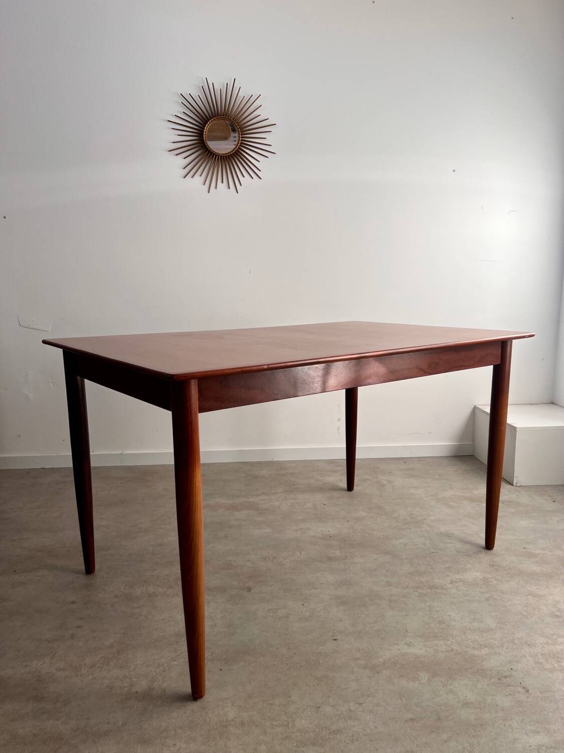 Old Scandinavian design rectangular teak table from the 60s vintage
