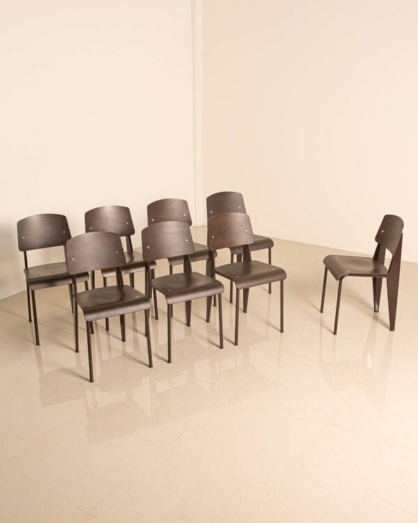 Ensemble de 8 chaises ''Standard'' par Jean Prouvé pour Vitra 00's