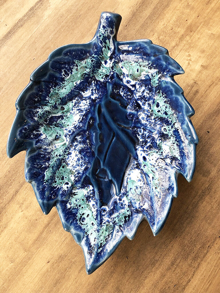 Vallauris blue ceramic sheet dish