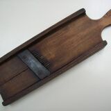 Old kitchen mandolin in wood and iron double blades