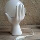 White ceramic and glass hand lamp