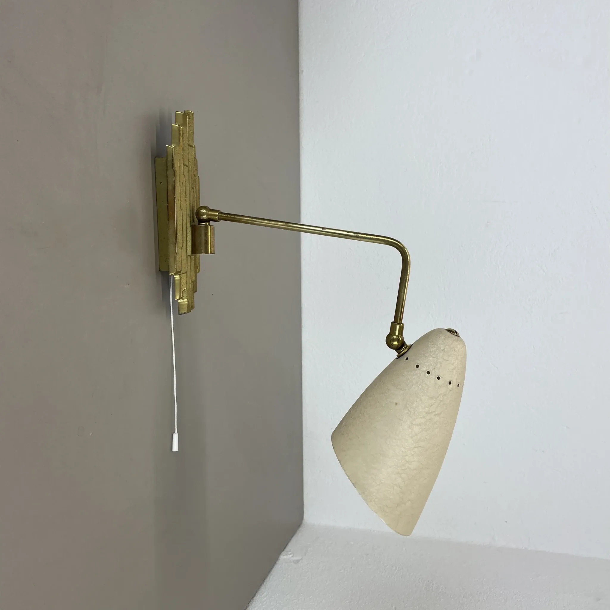 Rare Adjustable Theatre Wall Light in Brass in the Style of Stilnovo, Italy 1950s