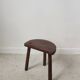 Stool in solid wood tripod seat half-moon
