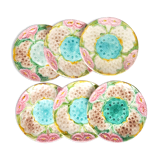6 colorful plates in dabbling