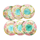 Set de 6 assiettes colorées en barbotine