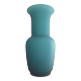 Large green satin Murano glass vase