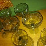 8 coupes en verre soufflé de Biot ( cocktail , coupe à fruits )