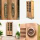 Armoire parisienne vitrée en bois brut, 1940