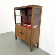 1950s Brazilian modernist library in exotic wood and lacquer.
