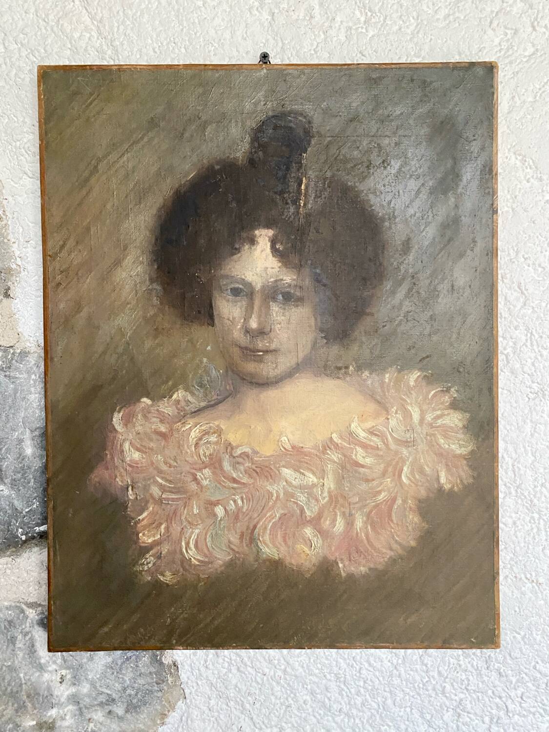 Huile sur toile « portrait femme Belle Époque »