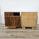 Art Decò bedside tables in walnut and brass, 1940