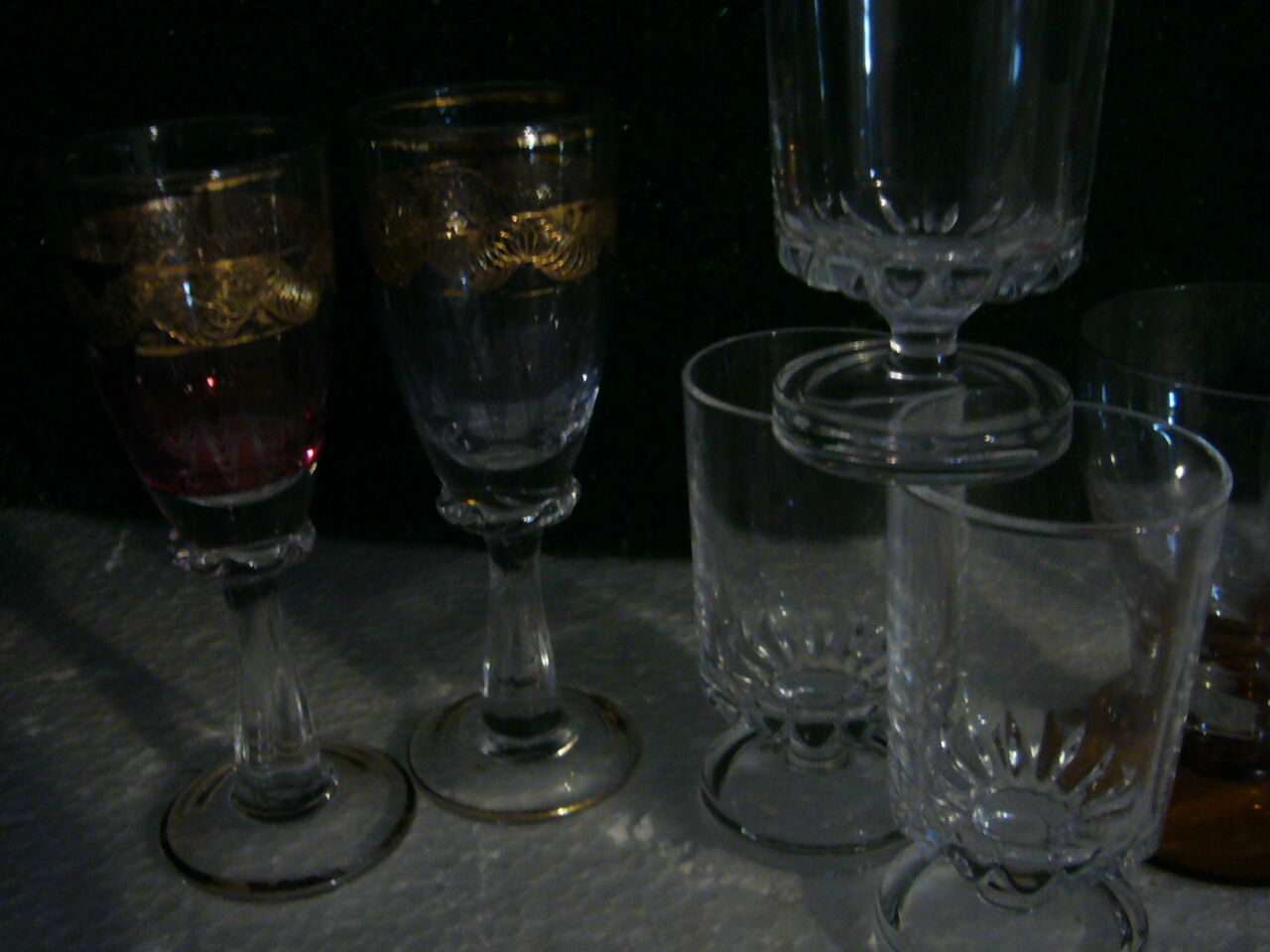 17 ex liquor crystal glass set