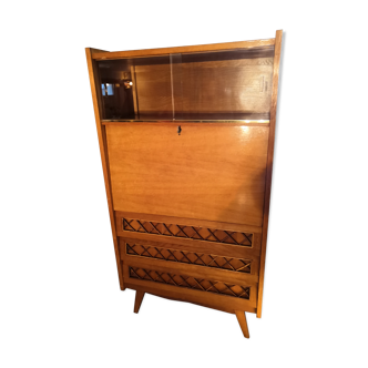 Writing desk foot compass rattan drawers year 1950