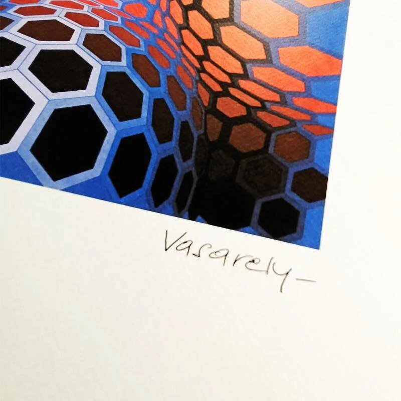 1970s Victor Vasarely limited numbered edition lithograph.