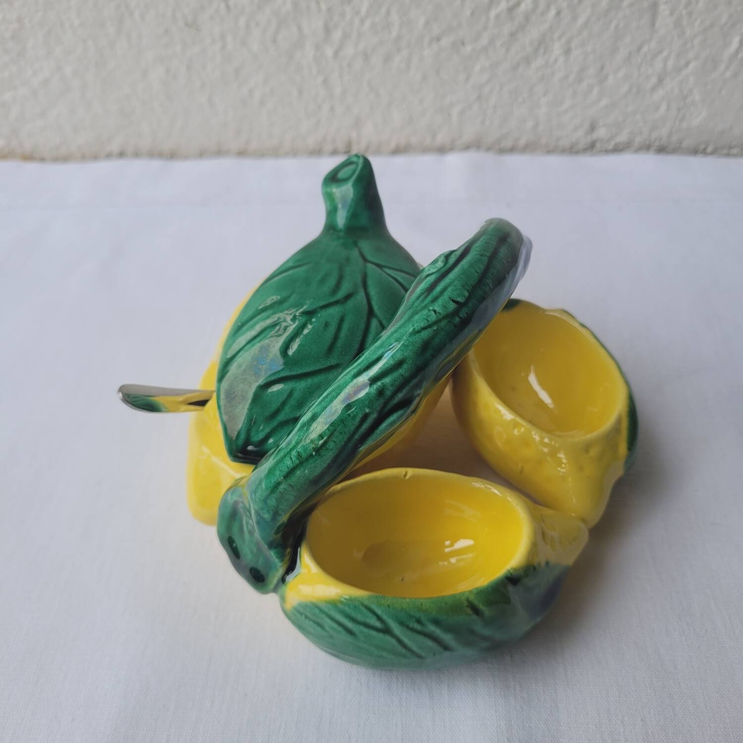 Salt shaker, pepper shaker and mustard shaker