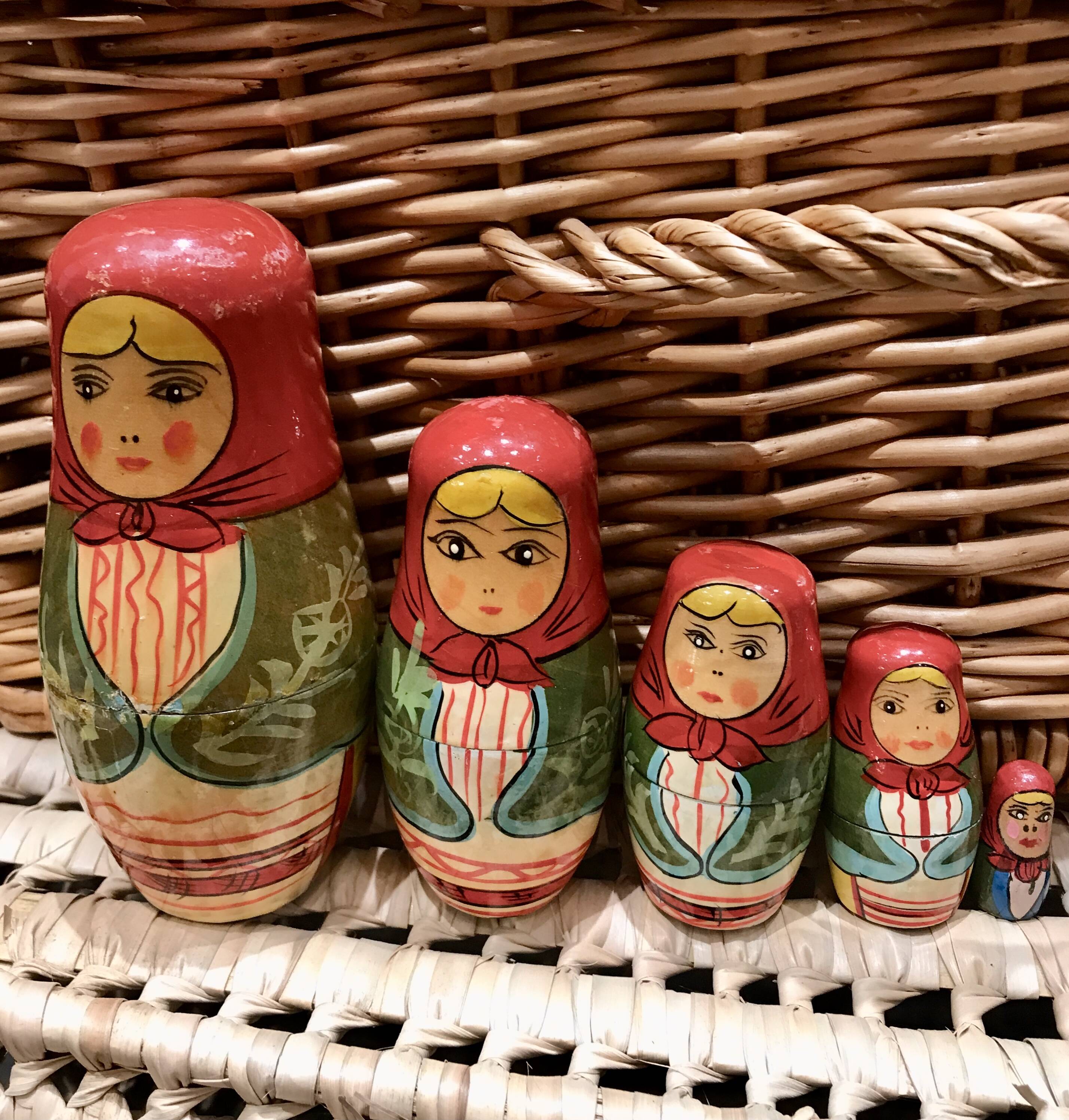 Poupées Russes Matriochka - 5 Pièces - Vintage Années 1970