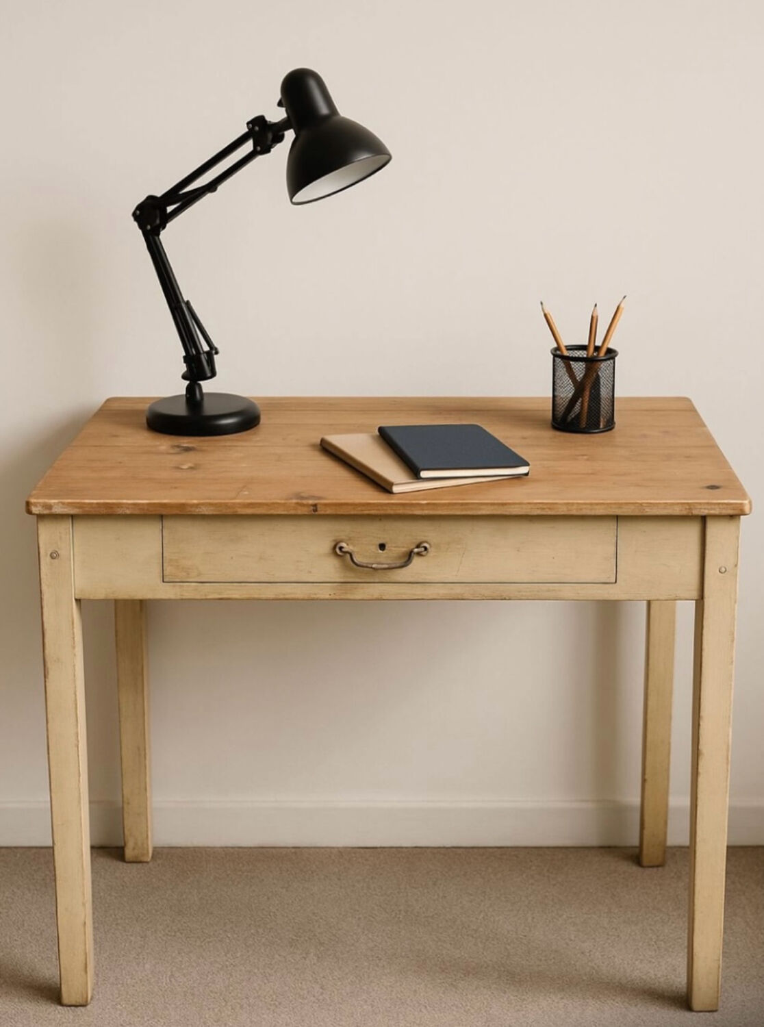 Vintage 1900 pine table – Kitchen or Office. Beautiful patina.