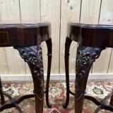 Paire de tables de chevets / sellettes / bouts de canapé style Louis XV Rég