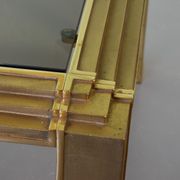 Solid Brass Square Coffee Table after Peter Ghyczy with Smokey Glass Top 70