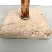 Sculptural floor lamp in bent rattan