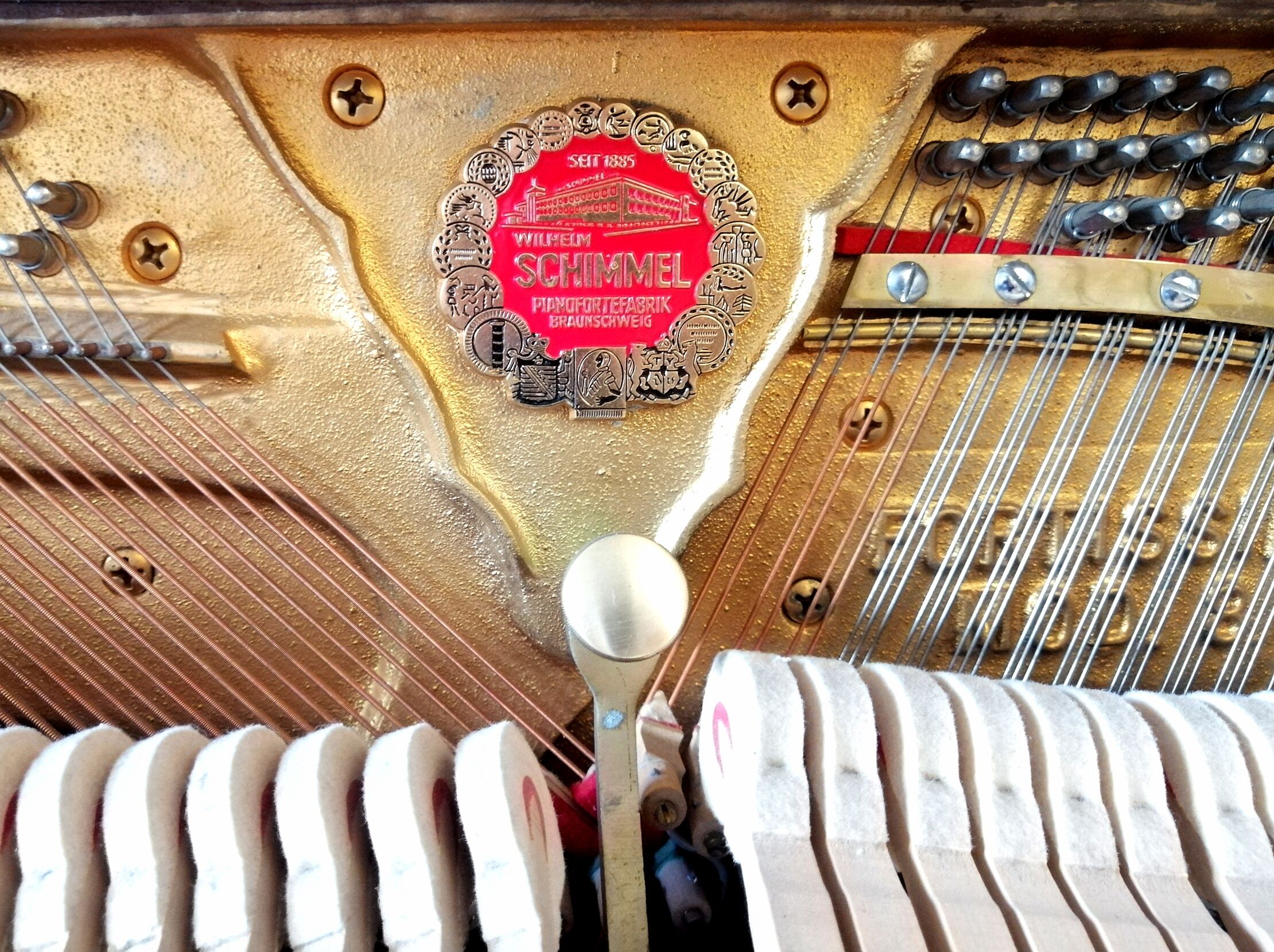 Schimmel piano with lamp 1968 braunschweig