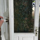 Old Vintage Wooden Glass Door