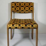CHAISE BOIS et TISSU années 70