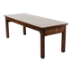 Antique French farmhouse table with two drawers and an extendable leaf.