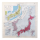 Vintage map Japan Korea 43x43cm from 1950