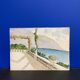 Watercolor seaside landscape recto/verso