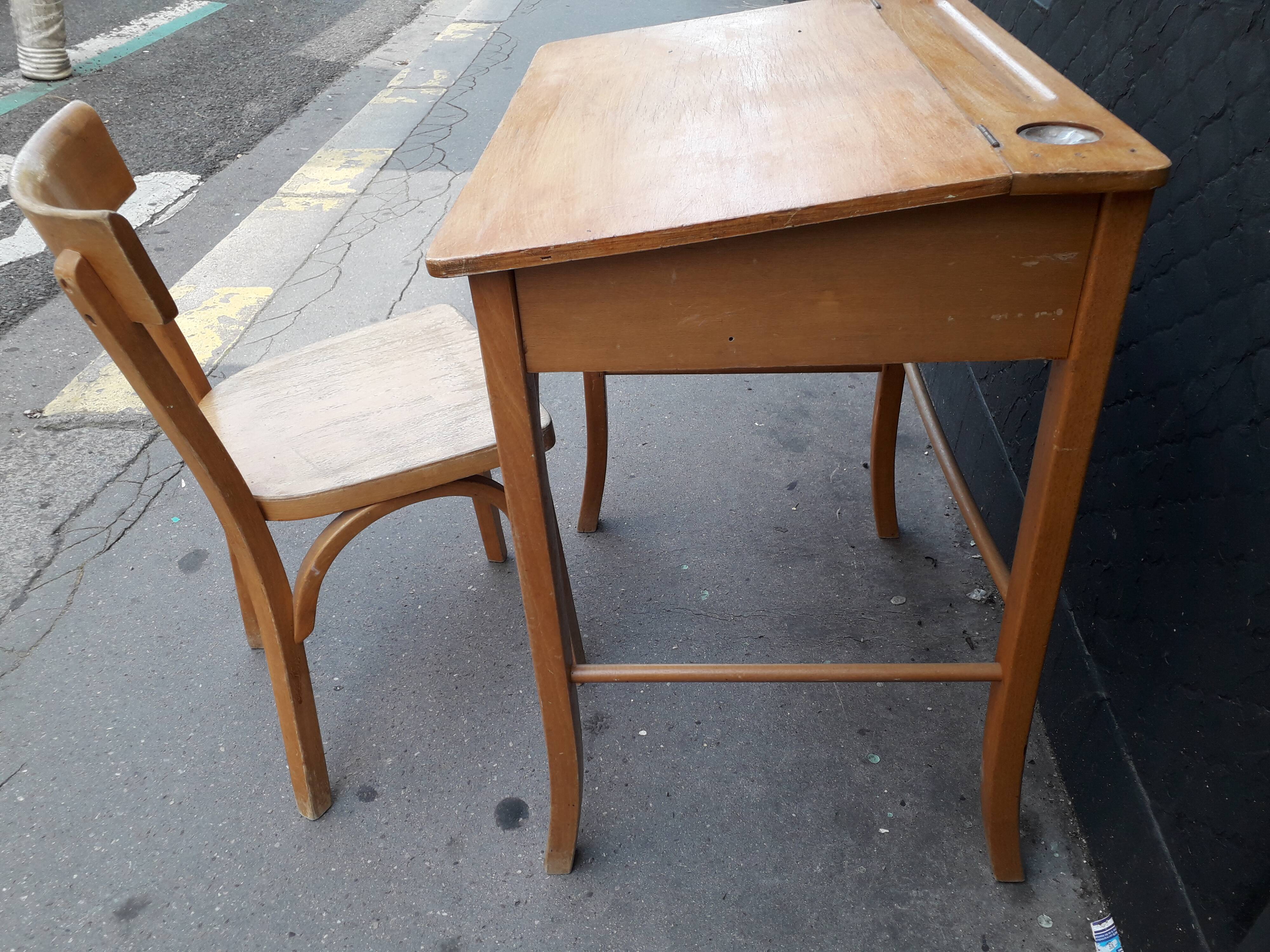 Child desk and vintage chair