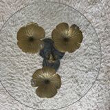 Table basse nénuphars en bronze vintage