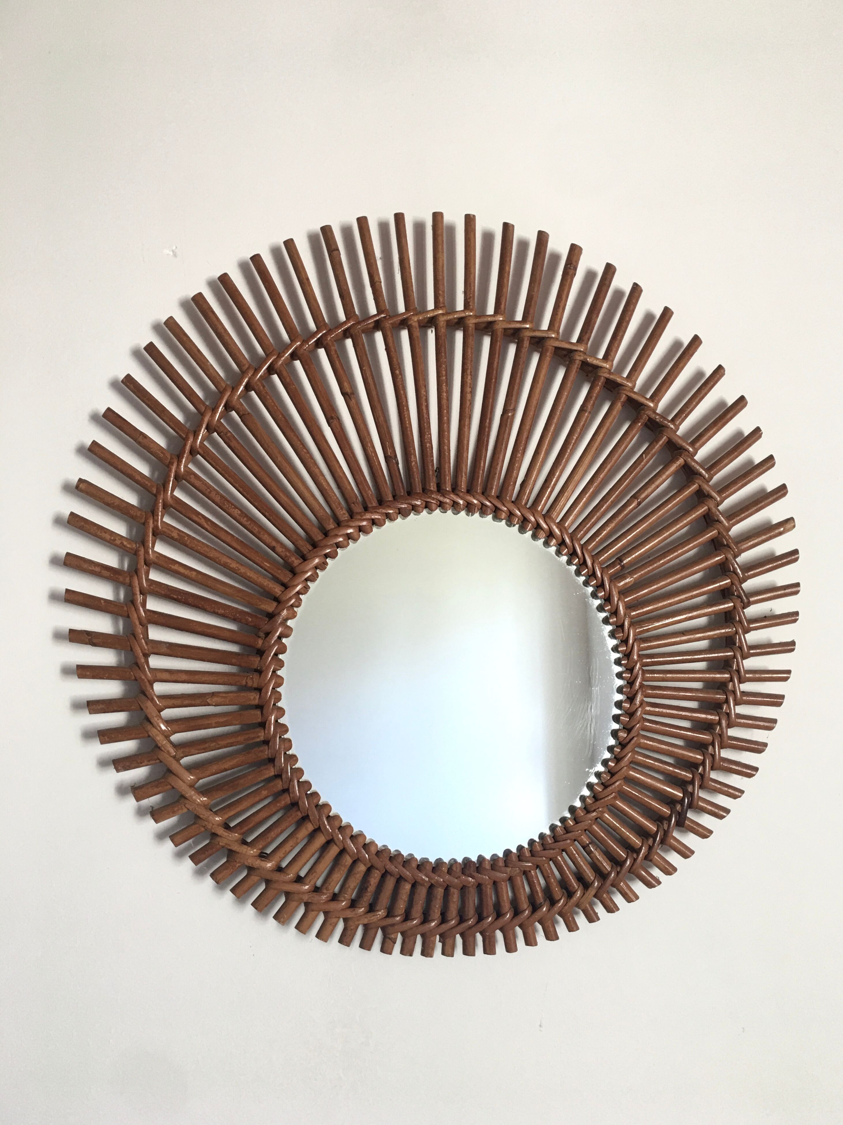 Rattan sun mirror