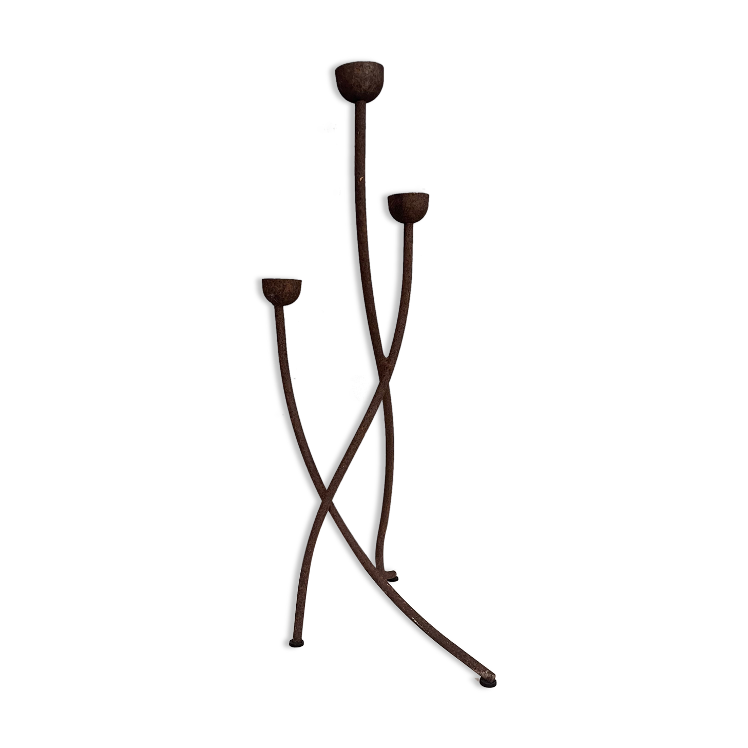 Brutalist tripod candle holder 1960