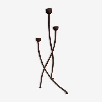 Brutalist tripod candle holder 1960