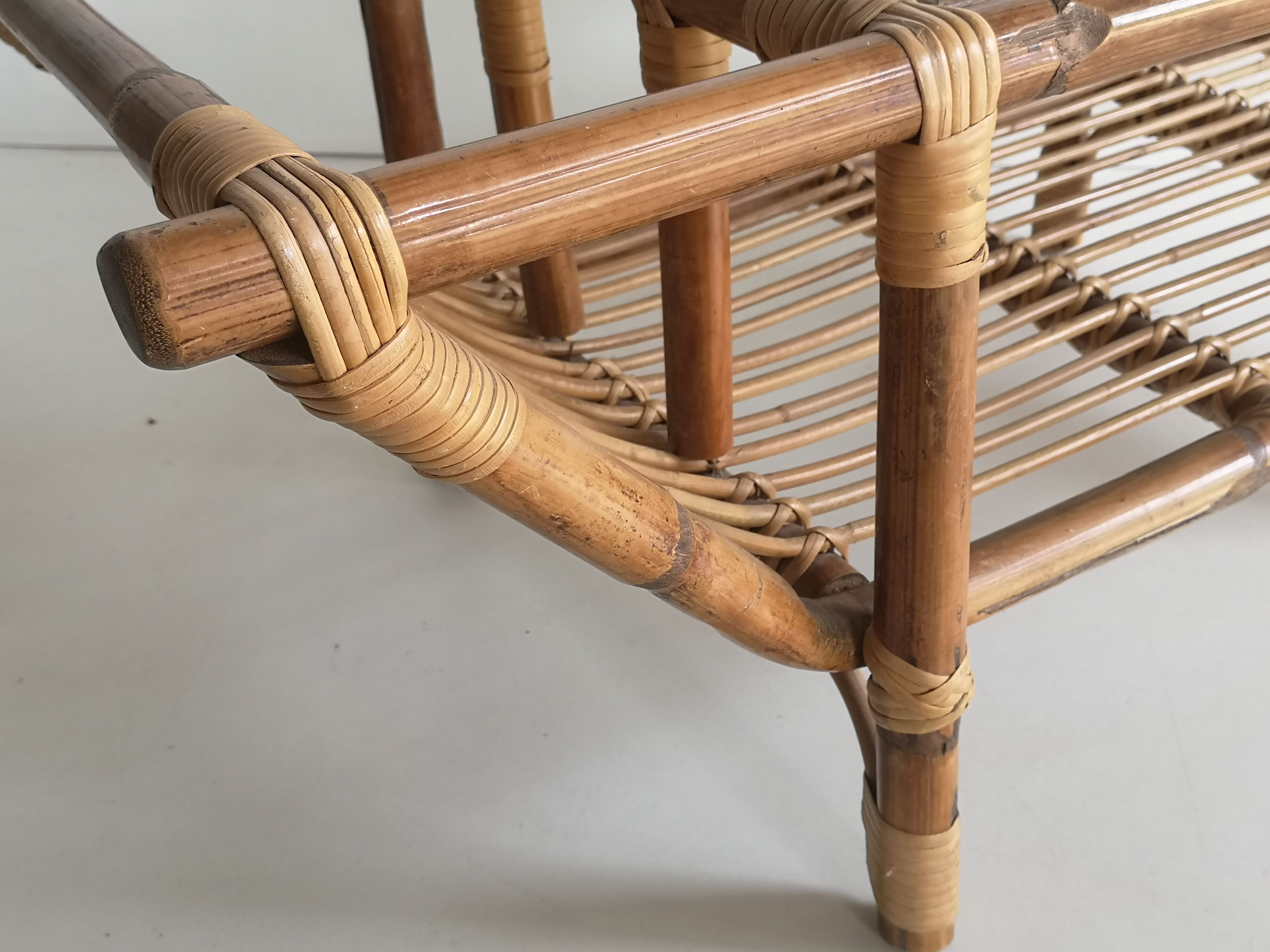 Coffee table, rattan magazines 1950