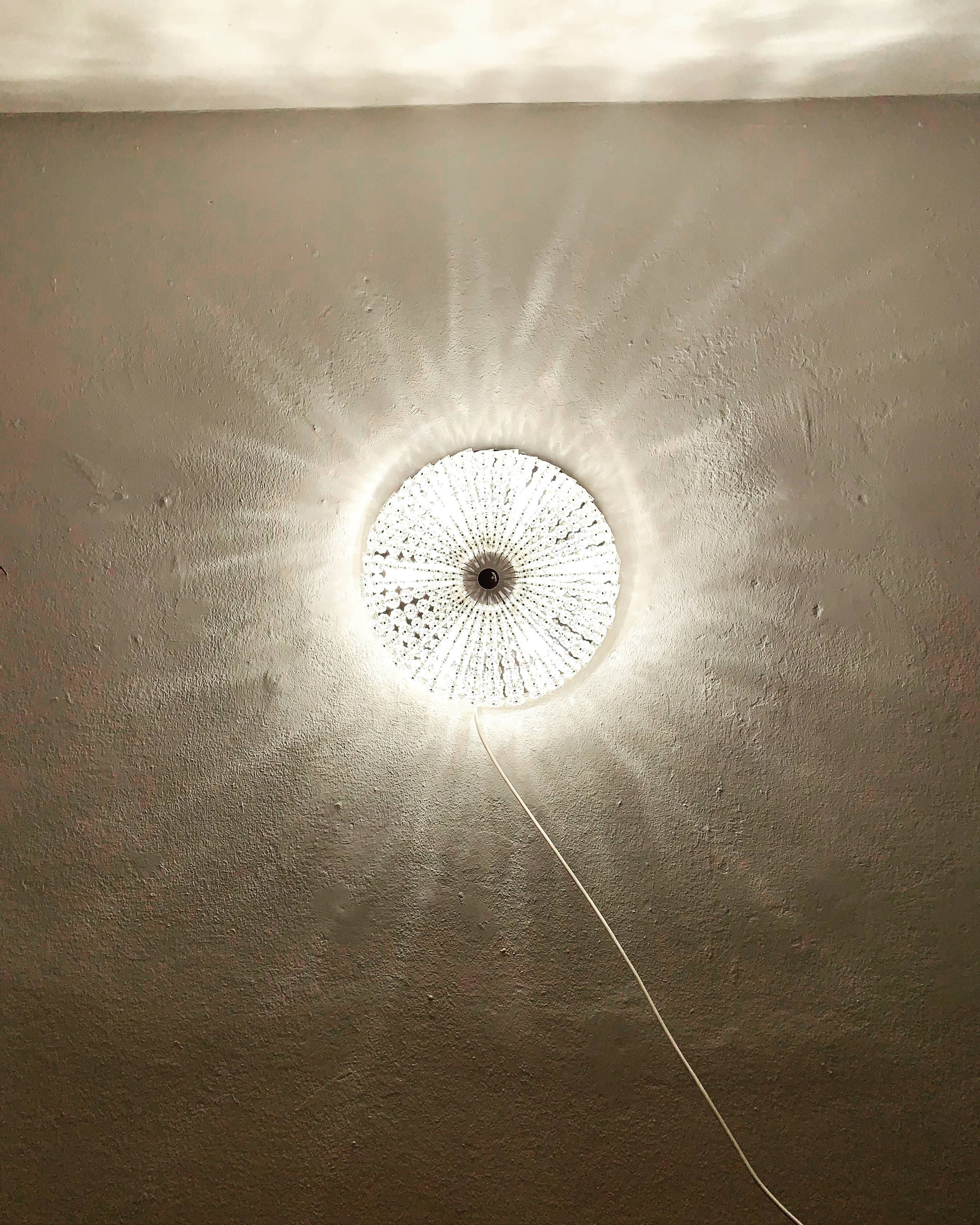 Floral Crystal Glass Flush light