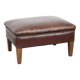 Ottoman vintage en cuir de mouton