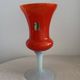 Mid-century modern Italian art glass chalice vase – Orange coated and Opa