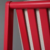 Pair of Vintage Scandinavian Lounge Chairs, Cherry Red