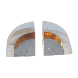 Plexi chrome metal bookends in the 70s
