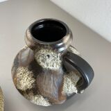Set of Two Pottery Fat Lava Vases "Multi-Color" by Scheurich, Germany, 1970s
