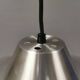 Slim silver-colored hanging lamp with a large diameter. Denmark 1980s