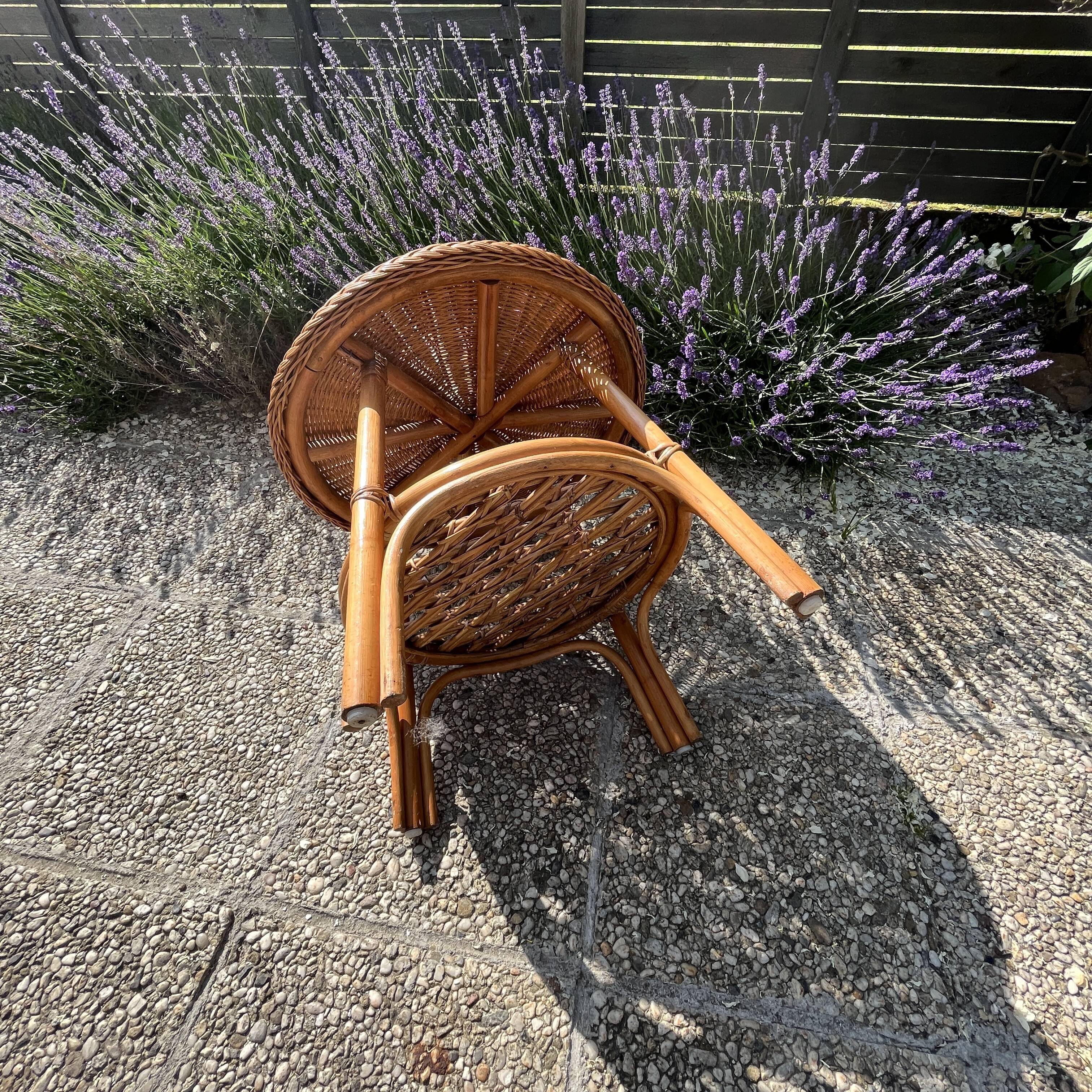Rattan and bamboo coffee table