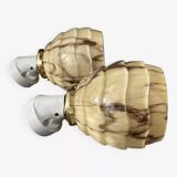 Pair of marbled opaline wall lights