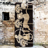 Rya wool mythological carpet handwoven