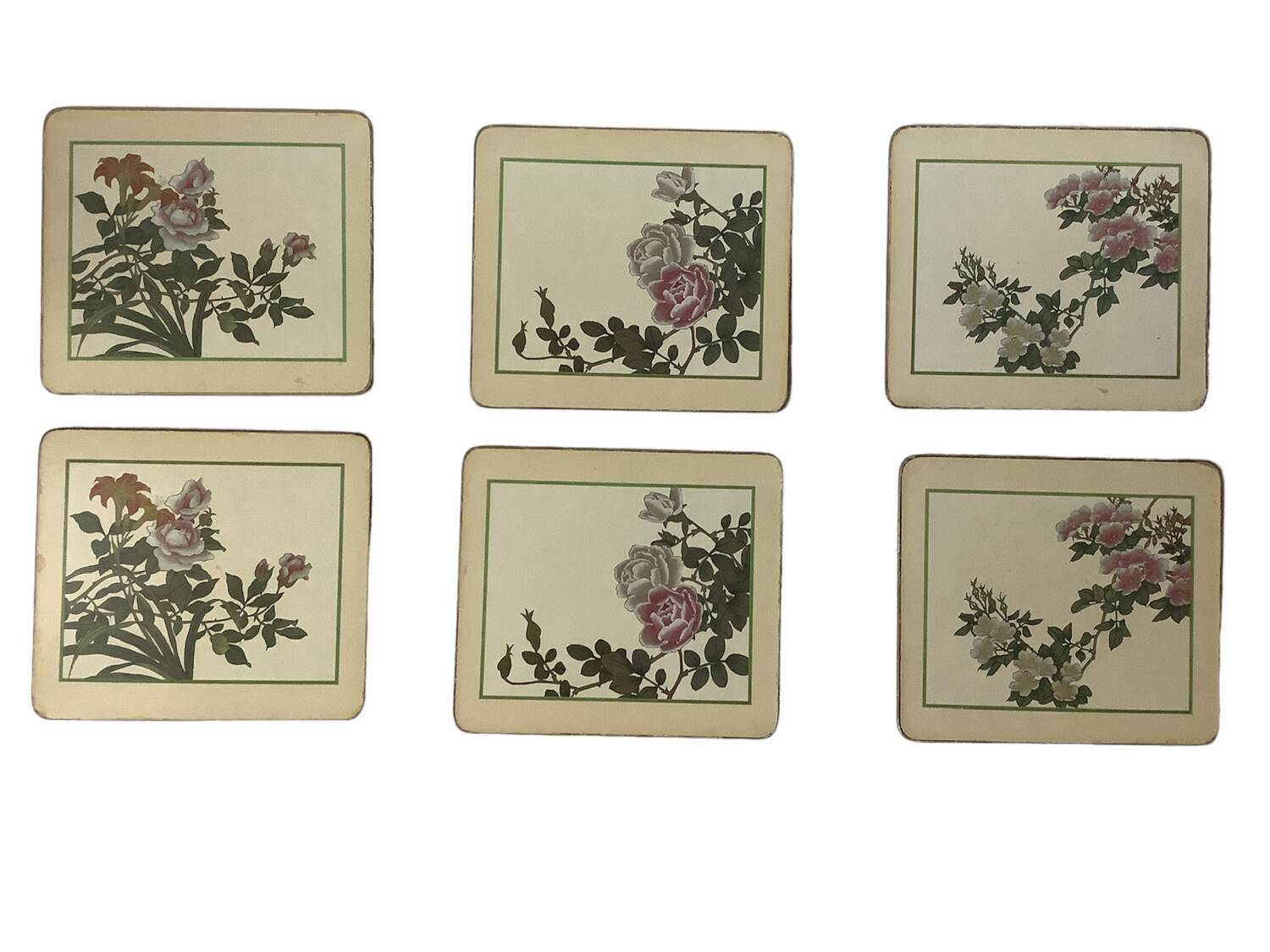 6 floral placemats