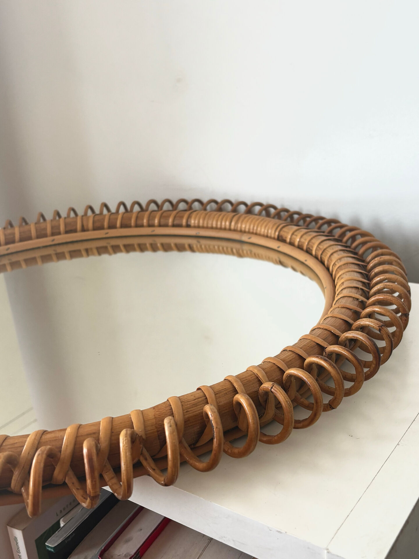 Miroir rond en rotin Franco Albini