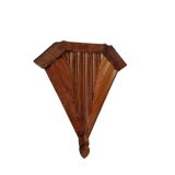 Antique Oak Corner Wall Console, late 1800s