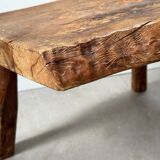 Mid Century rustic tree trunk side table